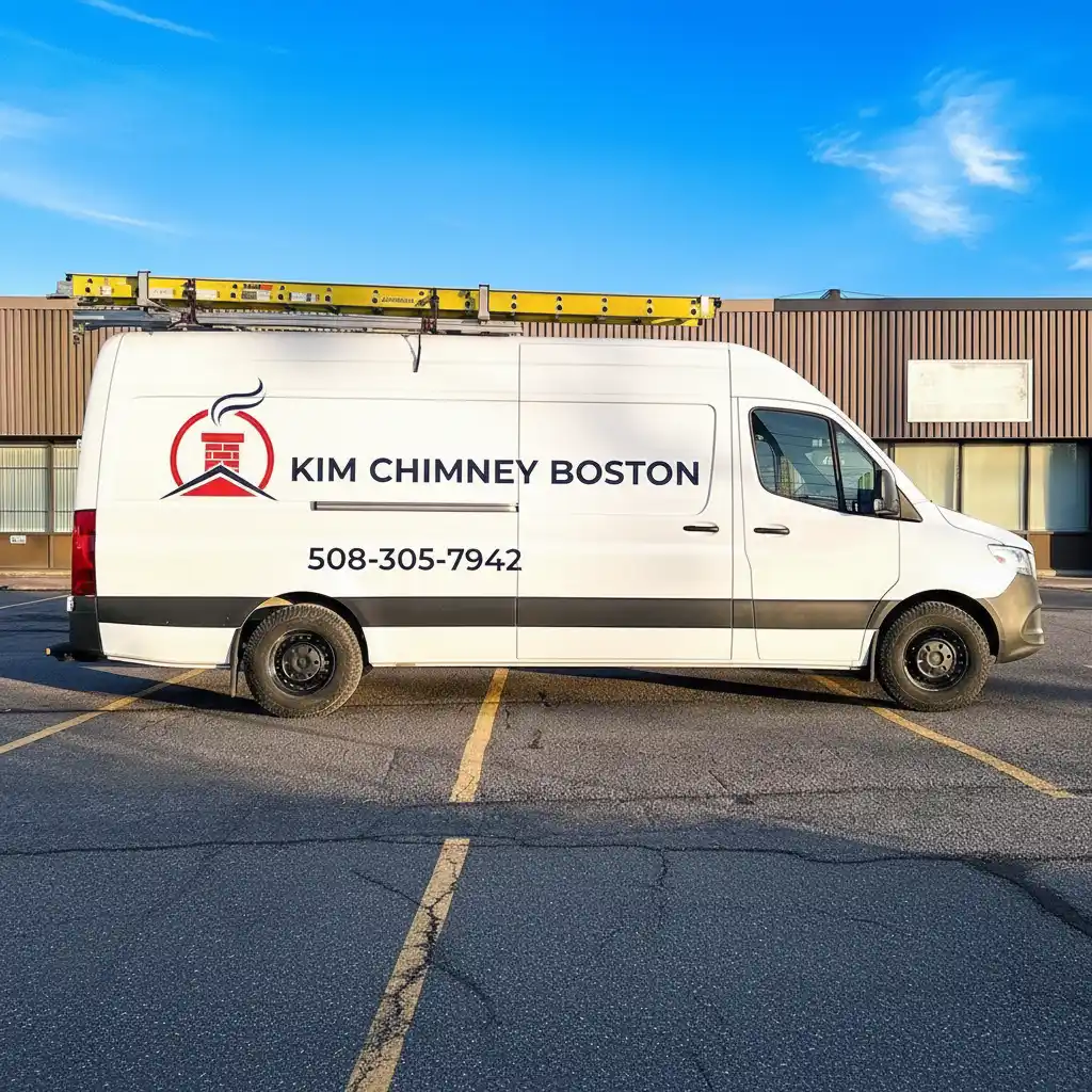 Kim Chimney Boston warehouse exterior in Boston, MA with company logo